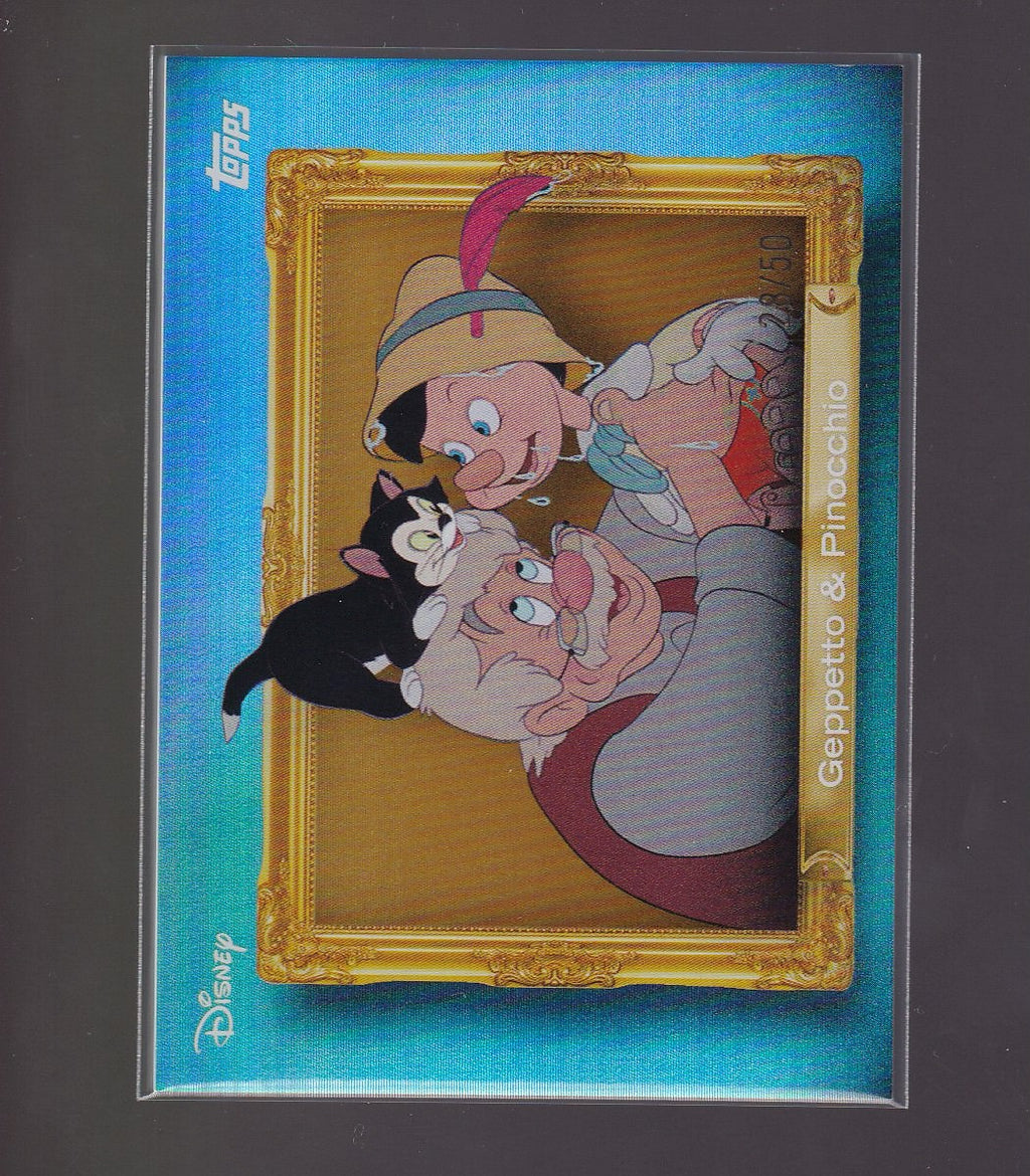 2026 Topps Disney Neon #FF-4 Geppetto / Pinocchio Family First 28/50