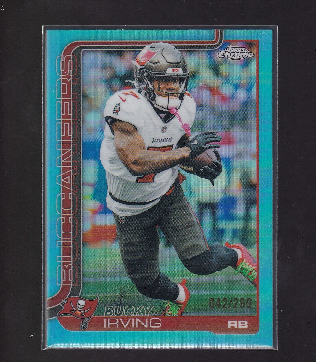 2025 Topps Chrome #285 Bucky Irving Aqua Refractor #/199