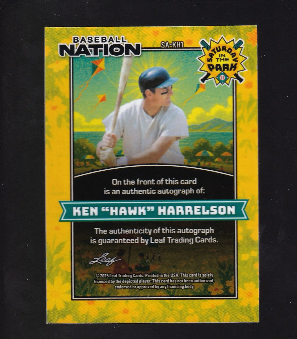 B.Nat #SA-KH1 Ken “Hawk” Harrelson Saturday in the Park Auto Crystal Purple