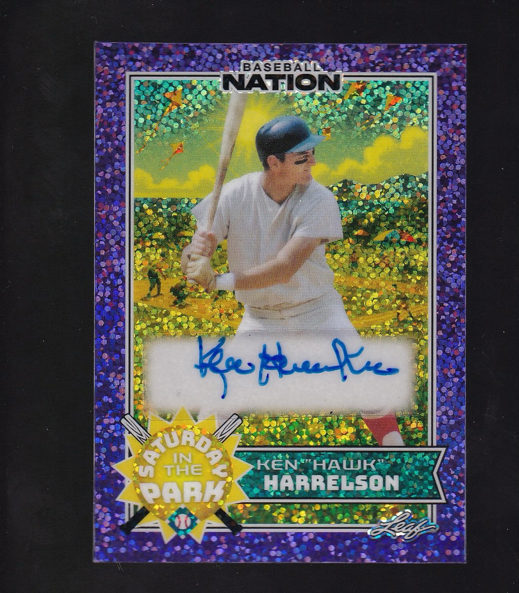 B.Nat #SA-KH1 Ken “Hawk” Harrelson Saturday in the Park Auto Crystal Purple