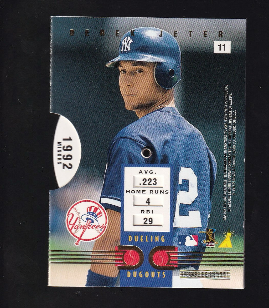 1997 Pinnacle Inside #11 Barry Larkin / Derek Jeter Dueling Dugouts