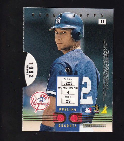 1997 Pinnacle Inside #11 Barry Larkin / Derek Jeter Dueling Dugouts