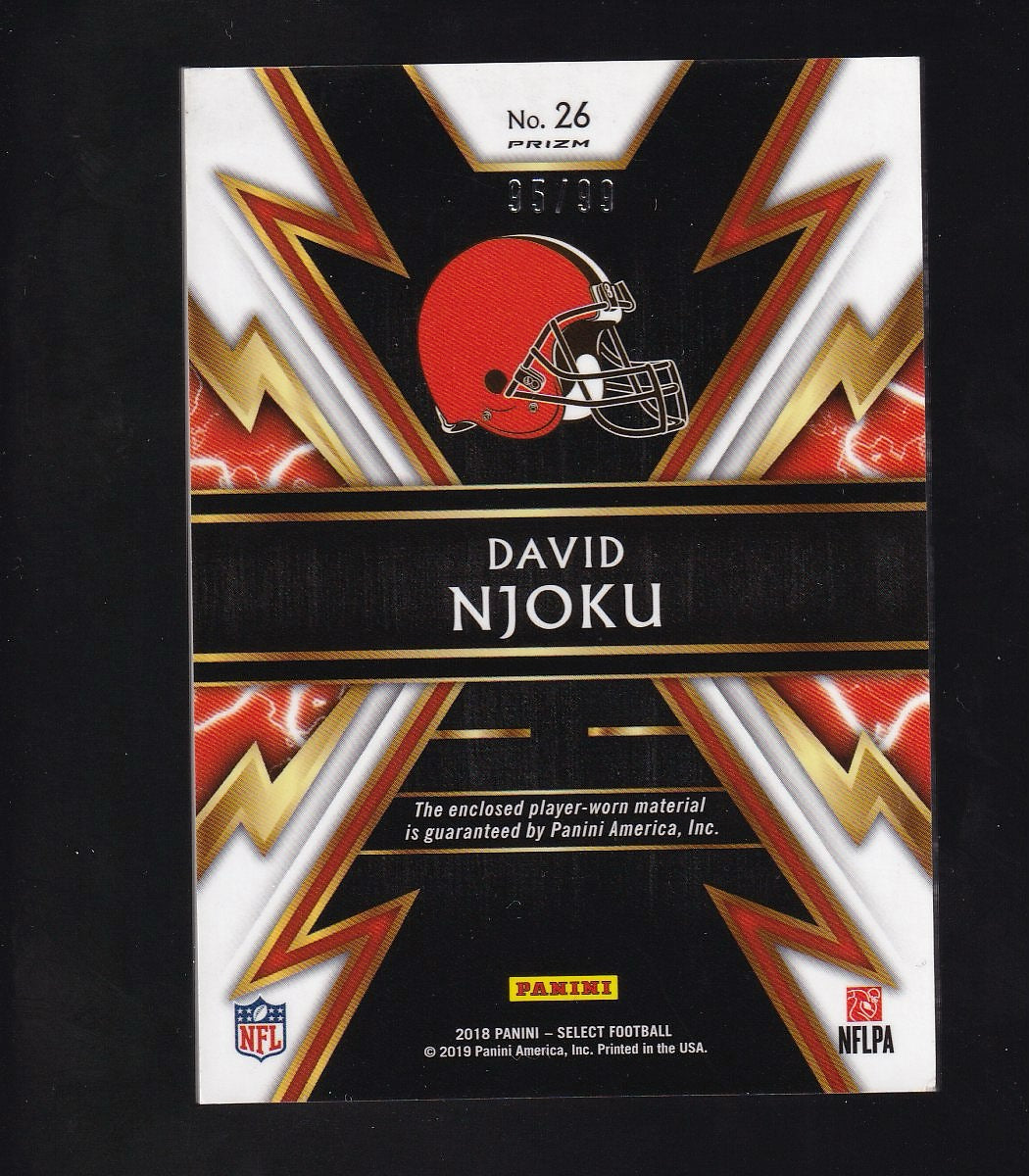 2018 Panini Select #26 David Njoku Sparks Prizm #/99