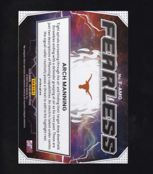 2025 Panini Prizm Draft Picks #F-AMG Arch Manning Fearless Gold Ice