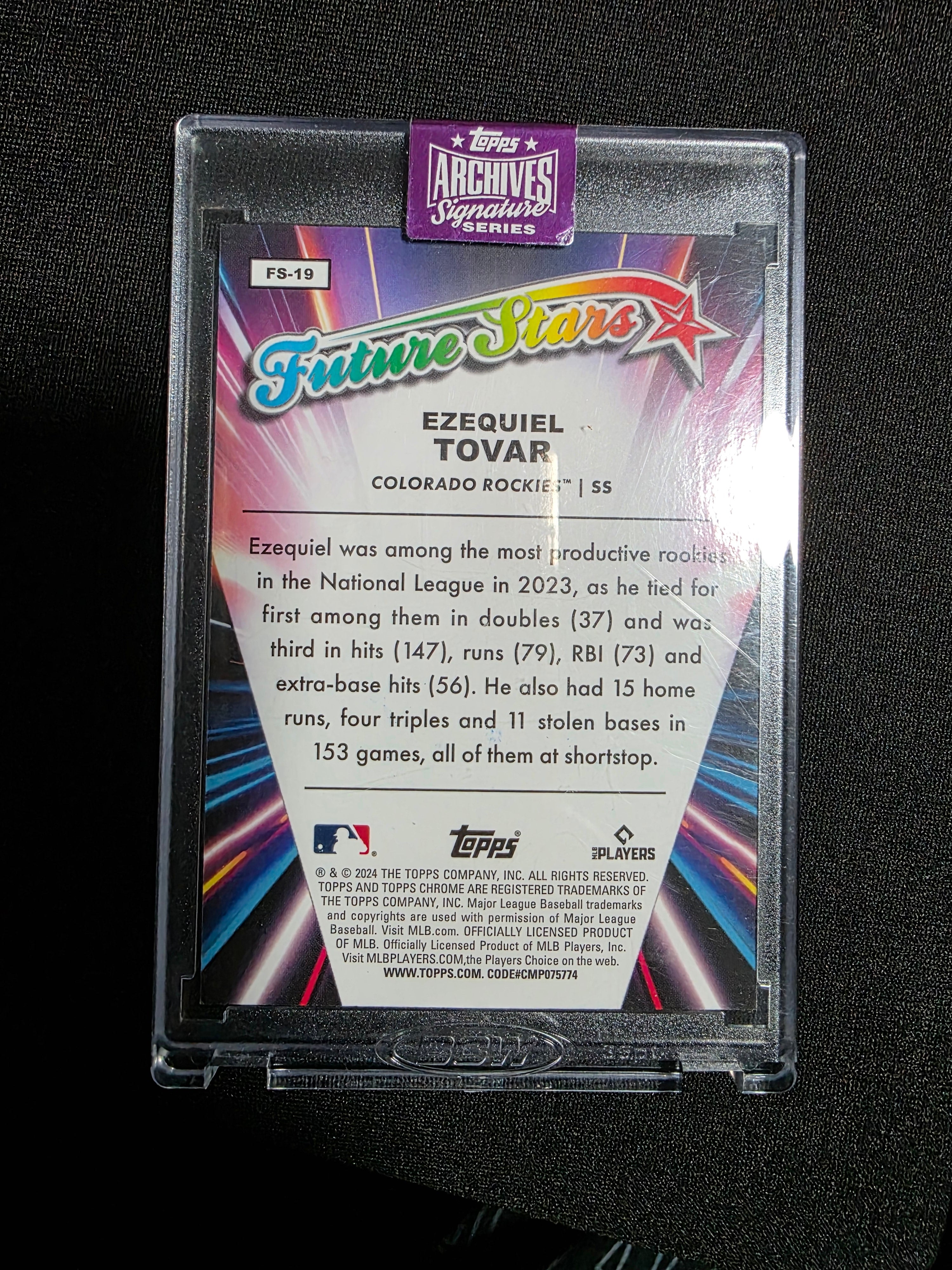 Topps Chrome Archives Signature Series Auto /25 #FS-19 Ezequiel Tovar Auto/25