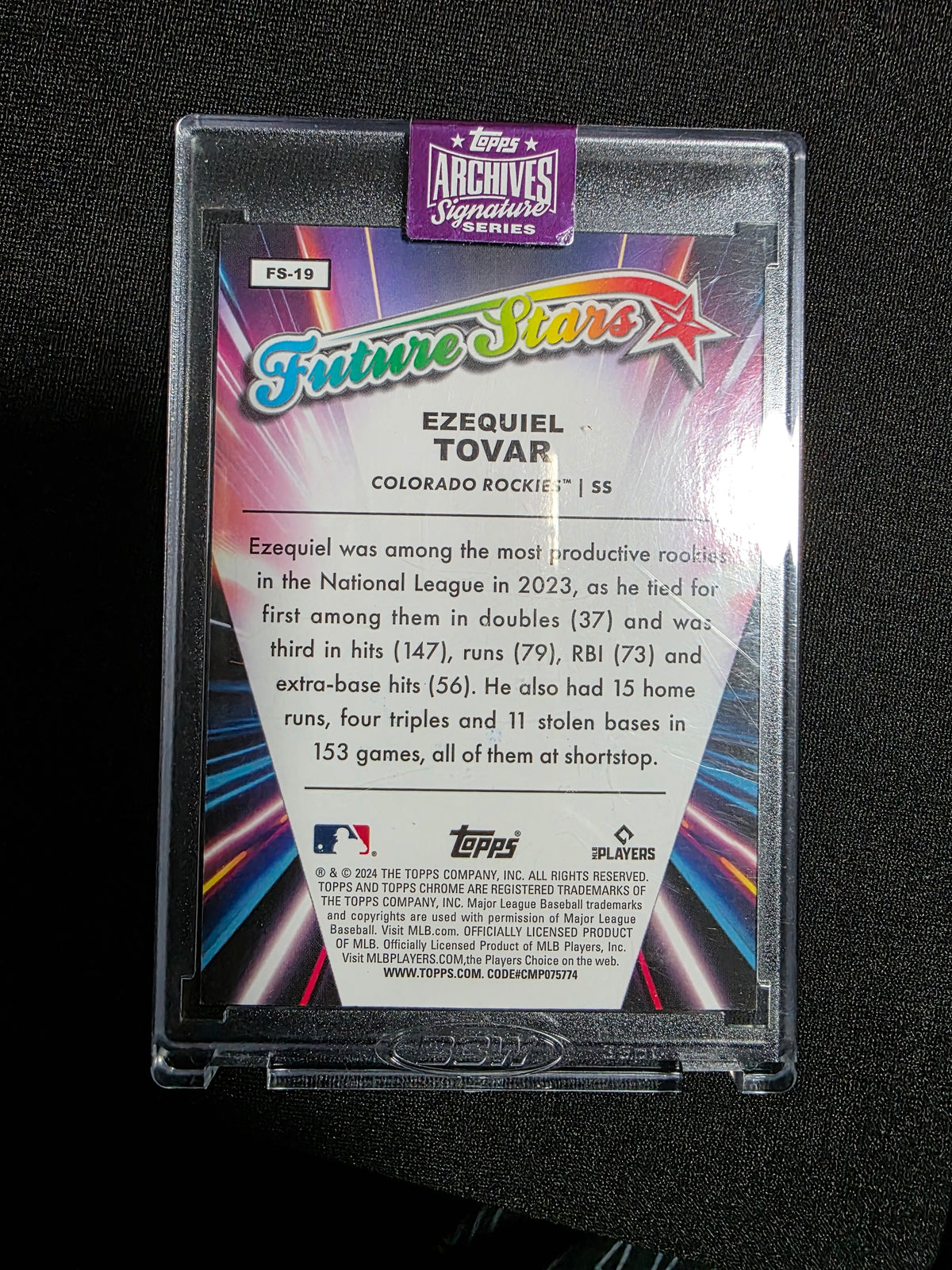 Topps Chrome Archives Signature Series Auto /25 #FS-19 Ezequiel Tovar Auto/25