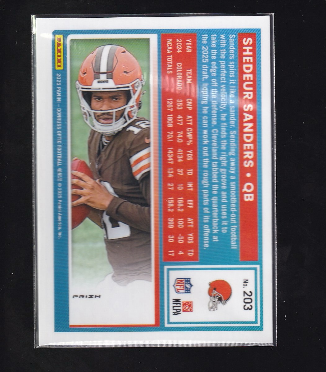 2025 Donruss Optic #203 Shedeur Sanders Stars
