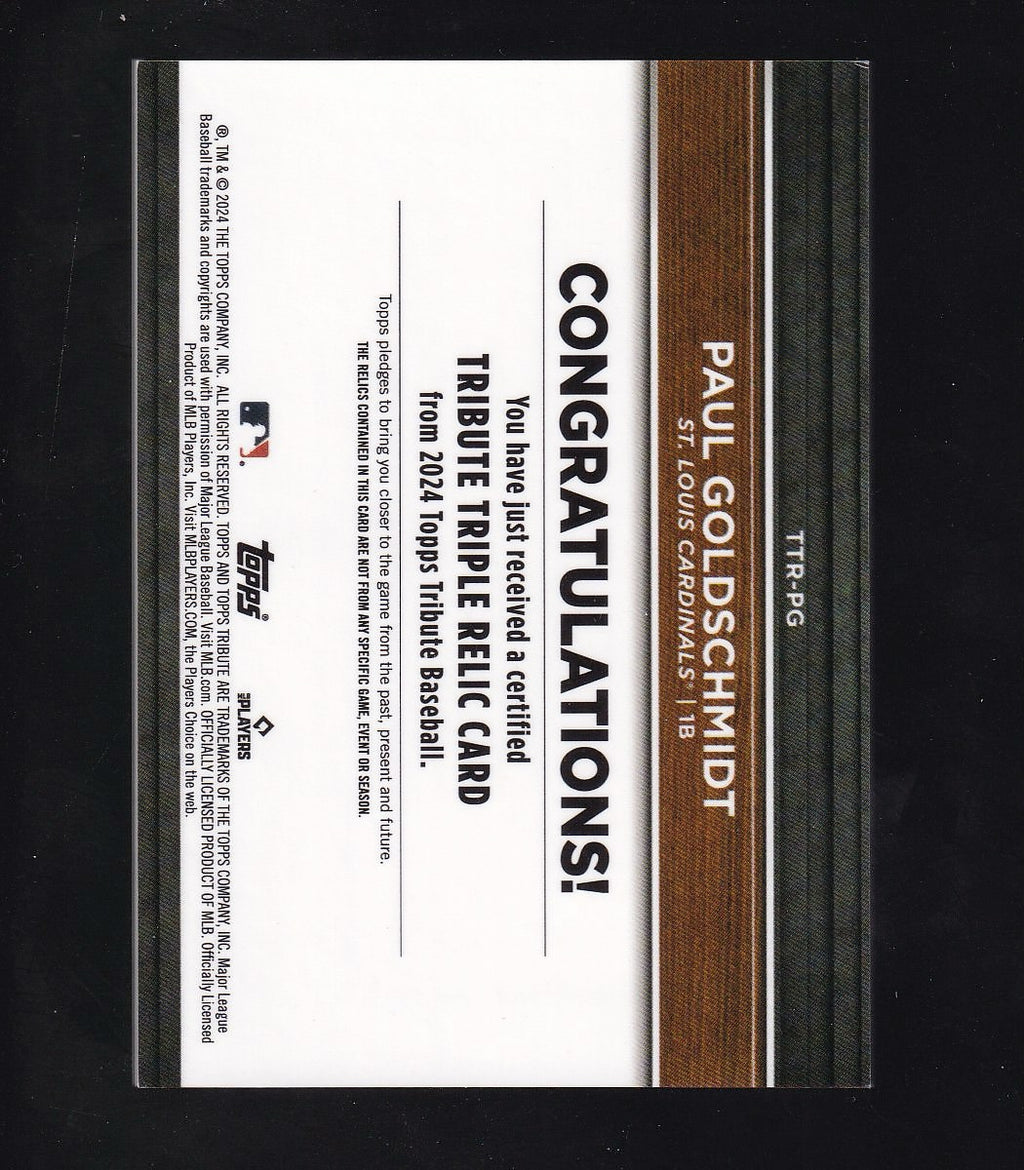 2019 Topps Tribute #TTR-PG Paul Goldschmidt Triple Relics /150