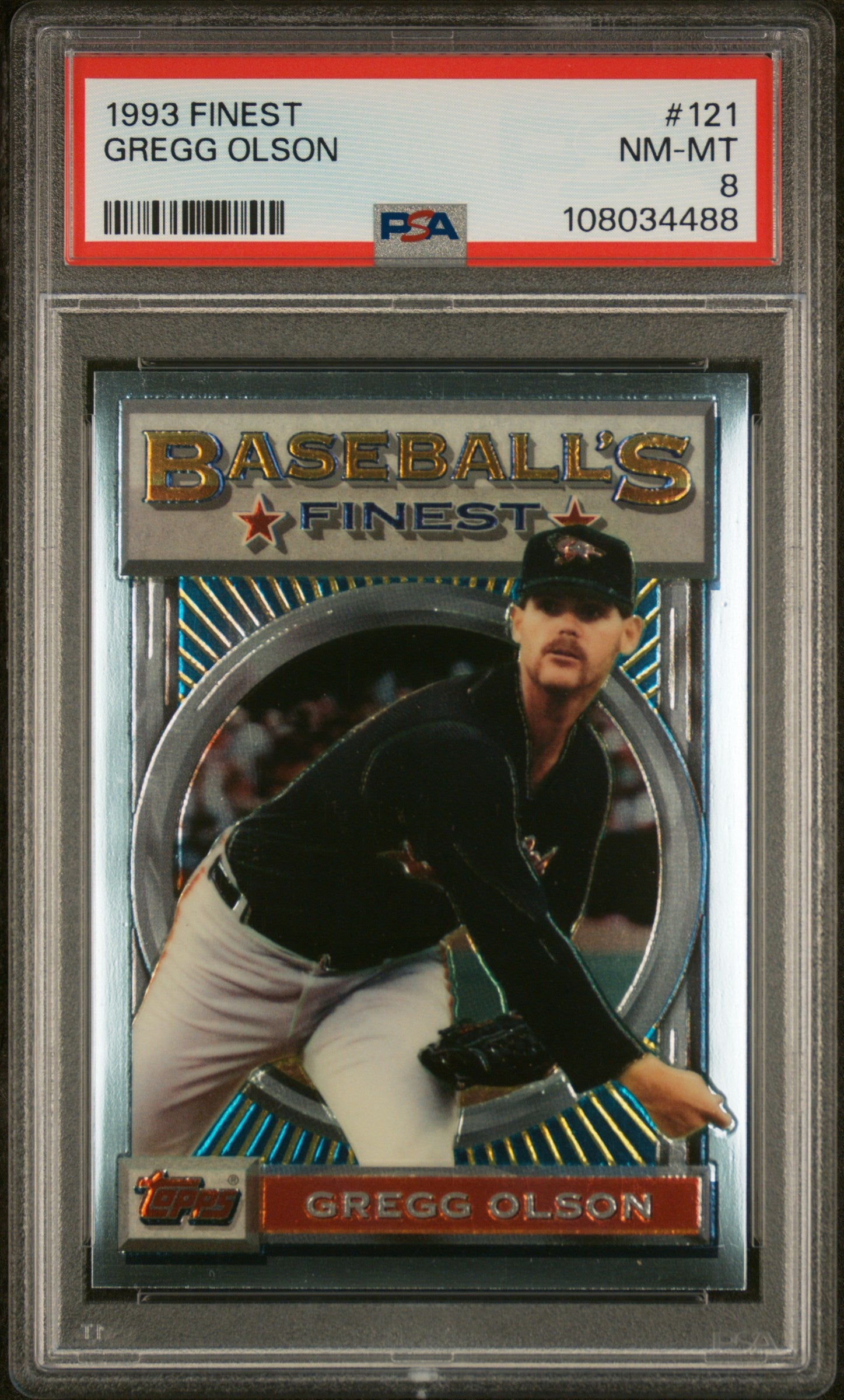 1993 Finest #121 Gregg Olson PSA 8
