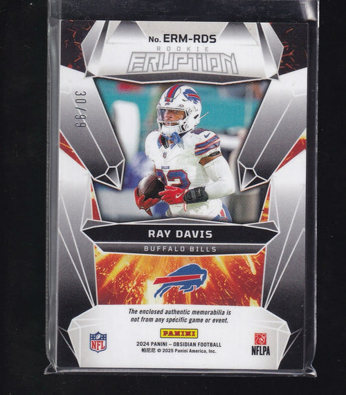 2024 Panini Obsidian #ERM-RDS Ray Davis Rookie Eruption Materials Silver #/99