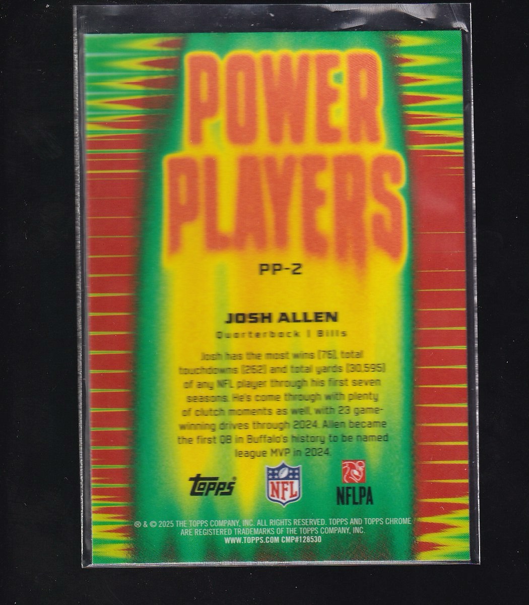 2025 Topps Chrome #PP-2 Josh Allen Power Players X-Fractor