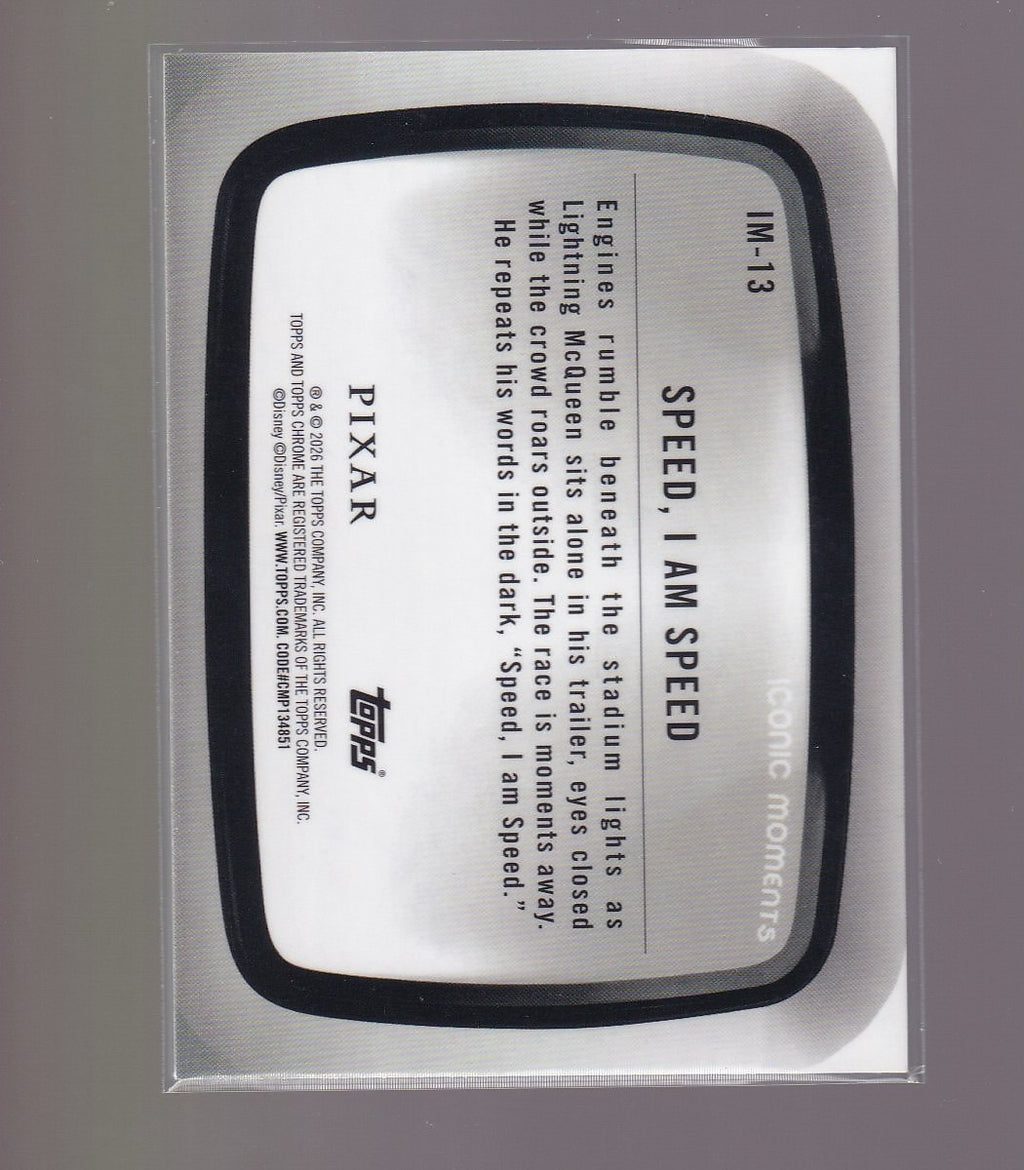 Topps Chrome Disney #IM-13 Lightening McQueen-CARS Iconic Moments