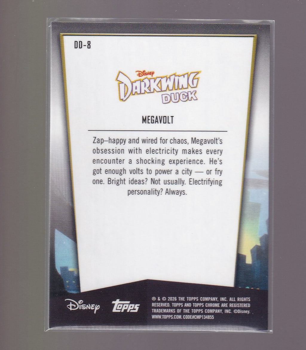 2026 Topps Chrome Disney #DD-8 Megavolt Darkwing Duck 35th Anniversary
