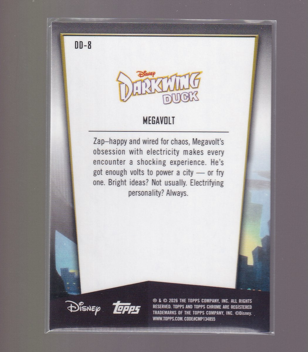 2026 Topps Chrome Disney #DD-8 Megavolt Darkwing Duck 35th Anniversary