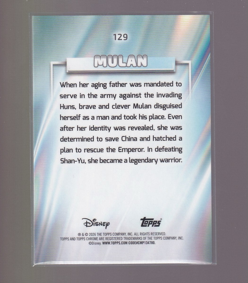 2026 Topps Chrome Disney #129 Mulan X-Fractor