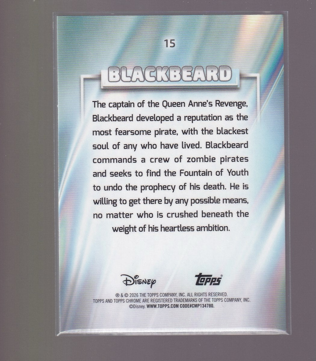 2026 Topps Chrome Disney #15 Blackbeard X-Fractor