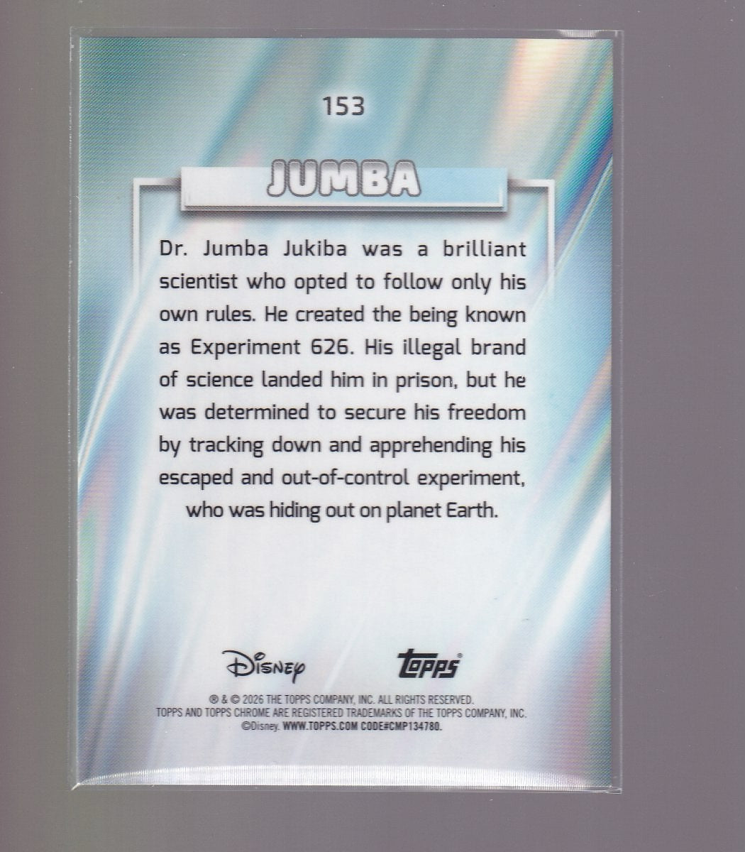 2026 Topps Chrome Disney #153 Jumba Aqua Mini-Diamond Refractor /199