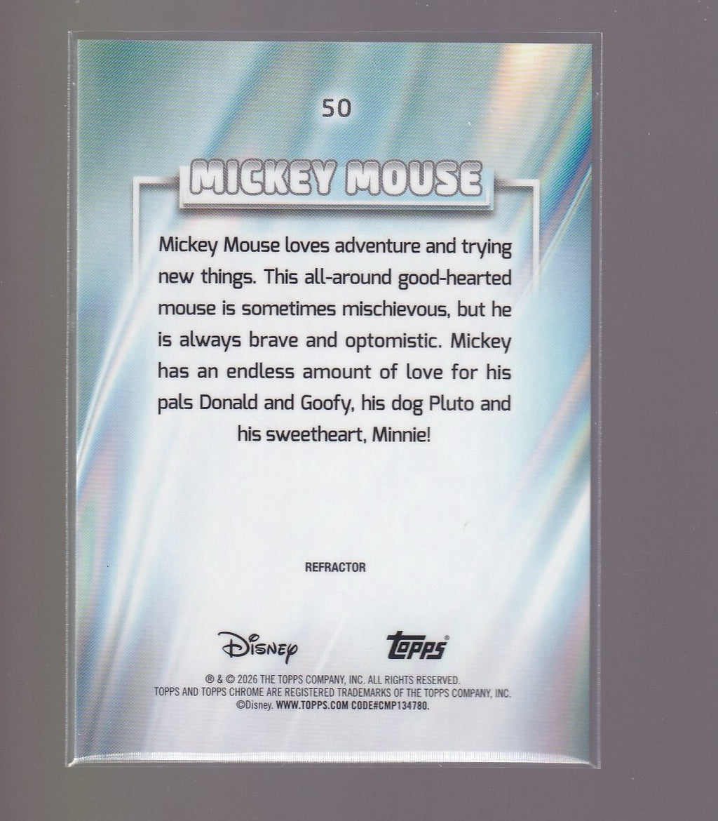 2026 Topps Chrome Disney #50 Mickey Mouse Refractor