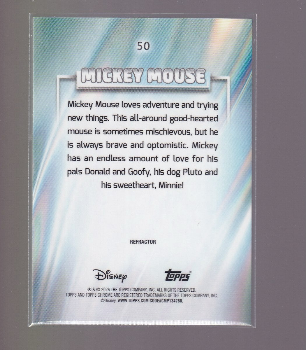 2026 Topps Chrome Disney #50 Mickey Mouse Refractor