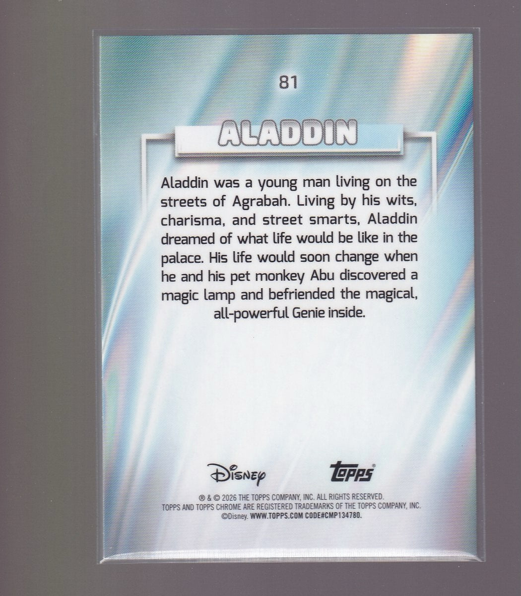 2026 Topps Chrome Disney #81 Aladdin X-Fractor