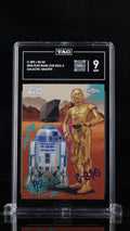2025 Topps Chrome Star Wars #GG-5 C-3P0 / R2-D Galactic Graffiti TAG 9