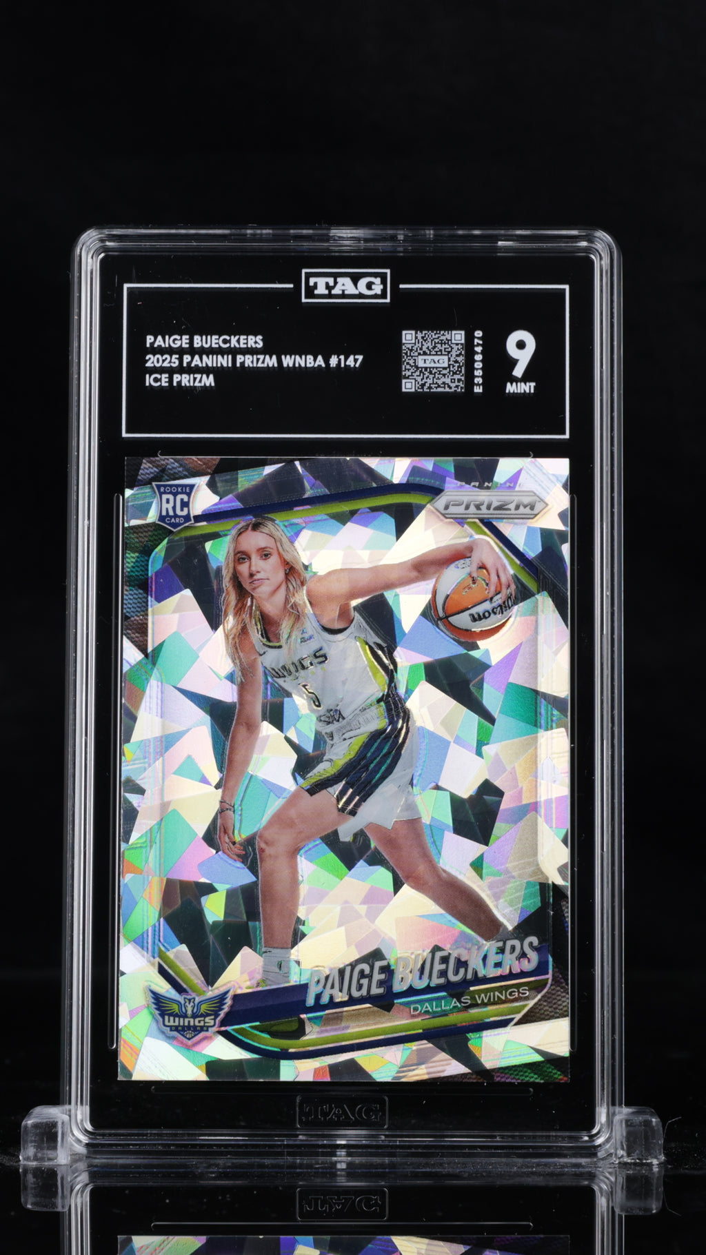 2025 Panini Prizm WNBA #147 Paige Bueckers Ice Prizms TAG 9