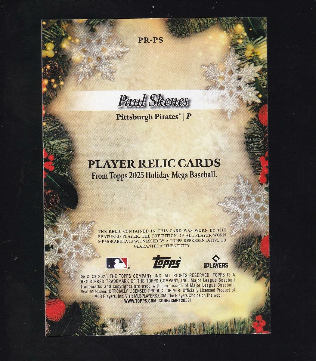 2025 Topps Holiday #PR-PS Paul Skenes Player Relics