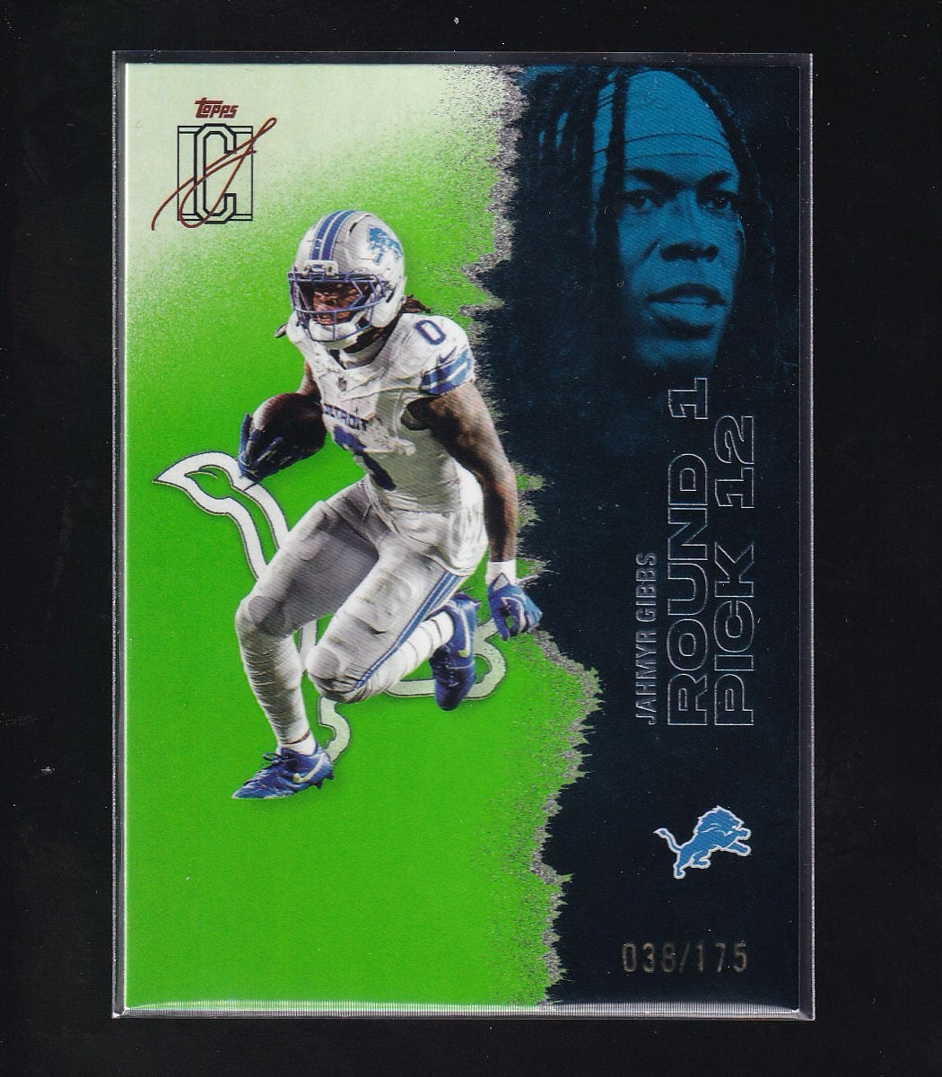 2025 Topps Signature Class #20 Jahmyr Gibbs Lime Green #/175