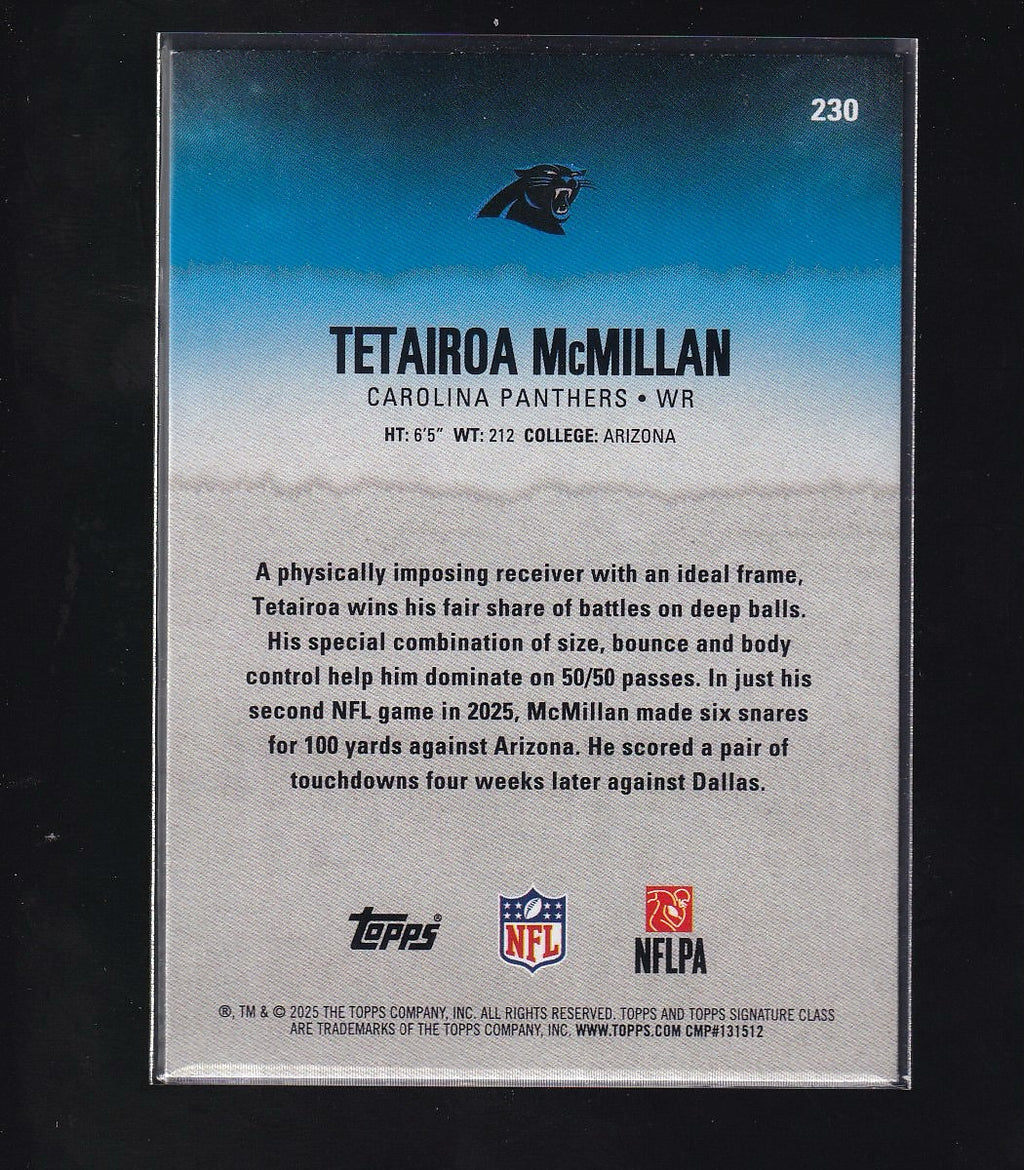 2025 Topps Signature Class #230 Tetairoa McMilla Green & Purple