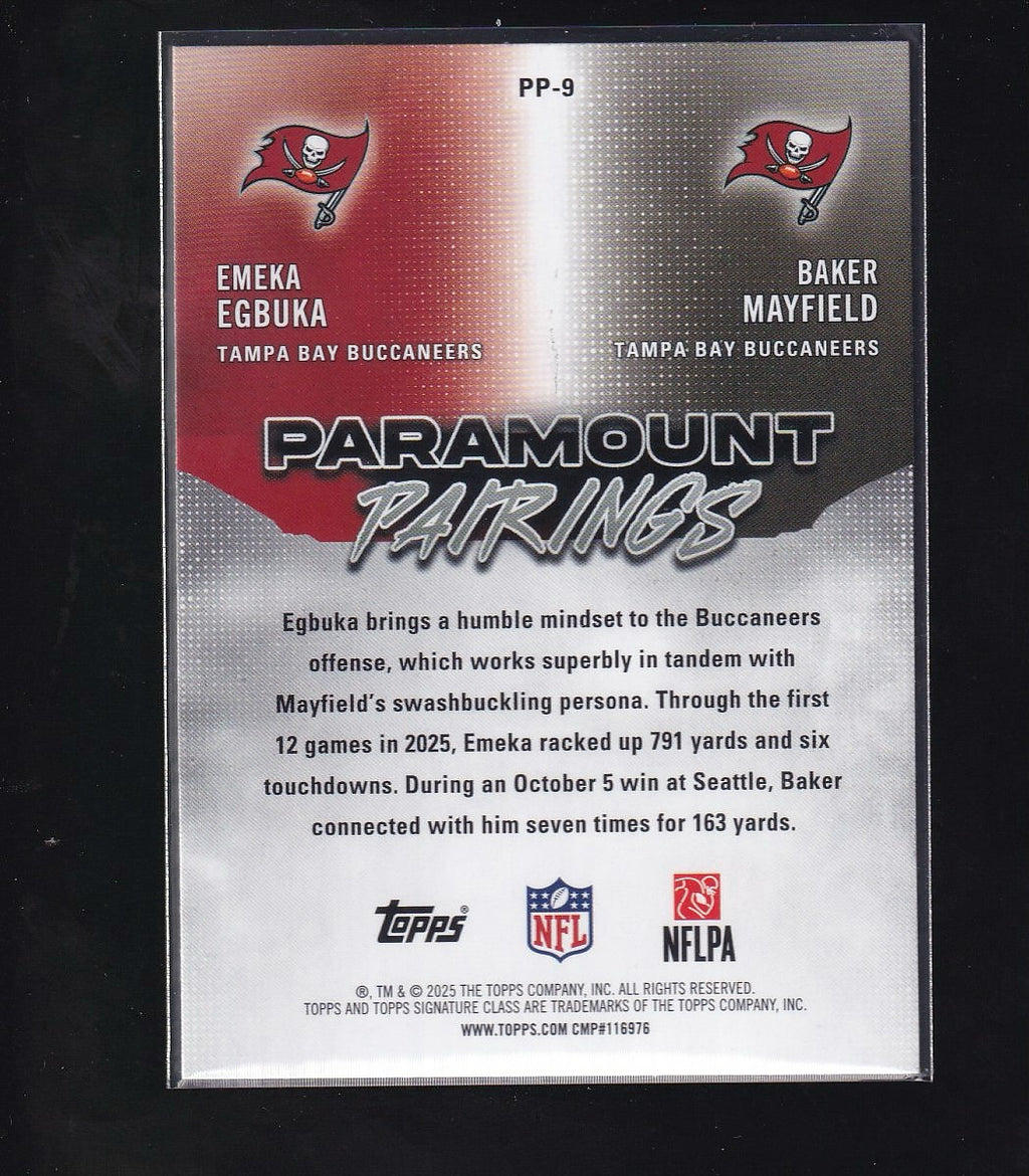 2025 Signature Class #PP-9 Baker Mayfield / Emeka Egbuka Paramount Pairings