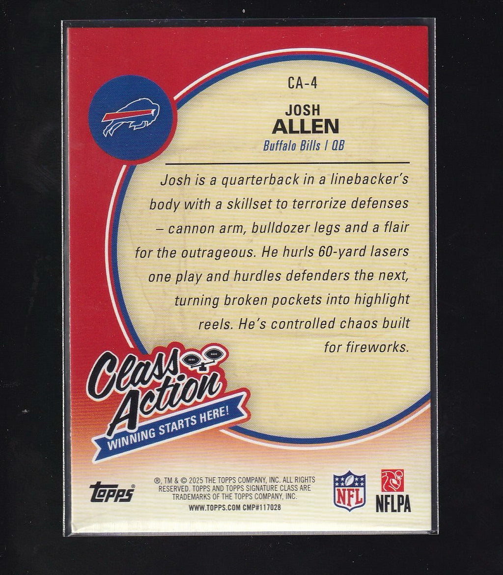 2025 Topps Signature Class #CA-4 Josh Allen Class Action