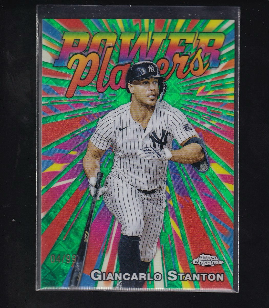 2025 Topps Chrome #PP-13 Giancarlo Stanton Power Players Green Refractors #/99