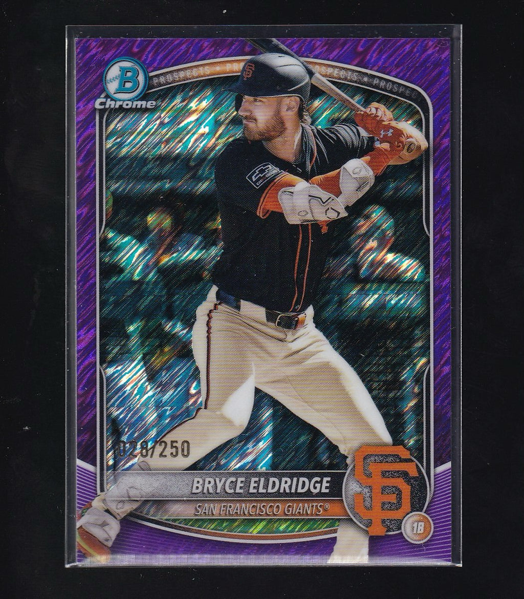 2025 Bowman Chrome #BCP-180 Bryce Eldridge Prospects Purple Shimmer #/250