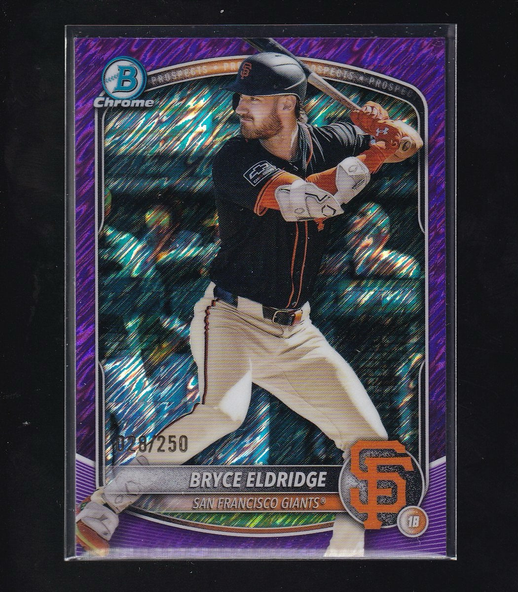 2025 Bowman Chrome #BCP-180 Bryce Eldridge Prospects Purple Shimmer #/250