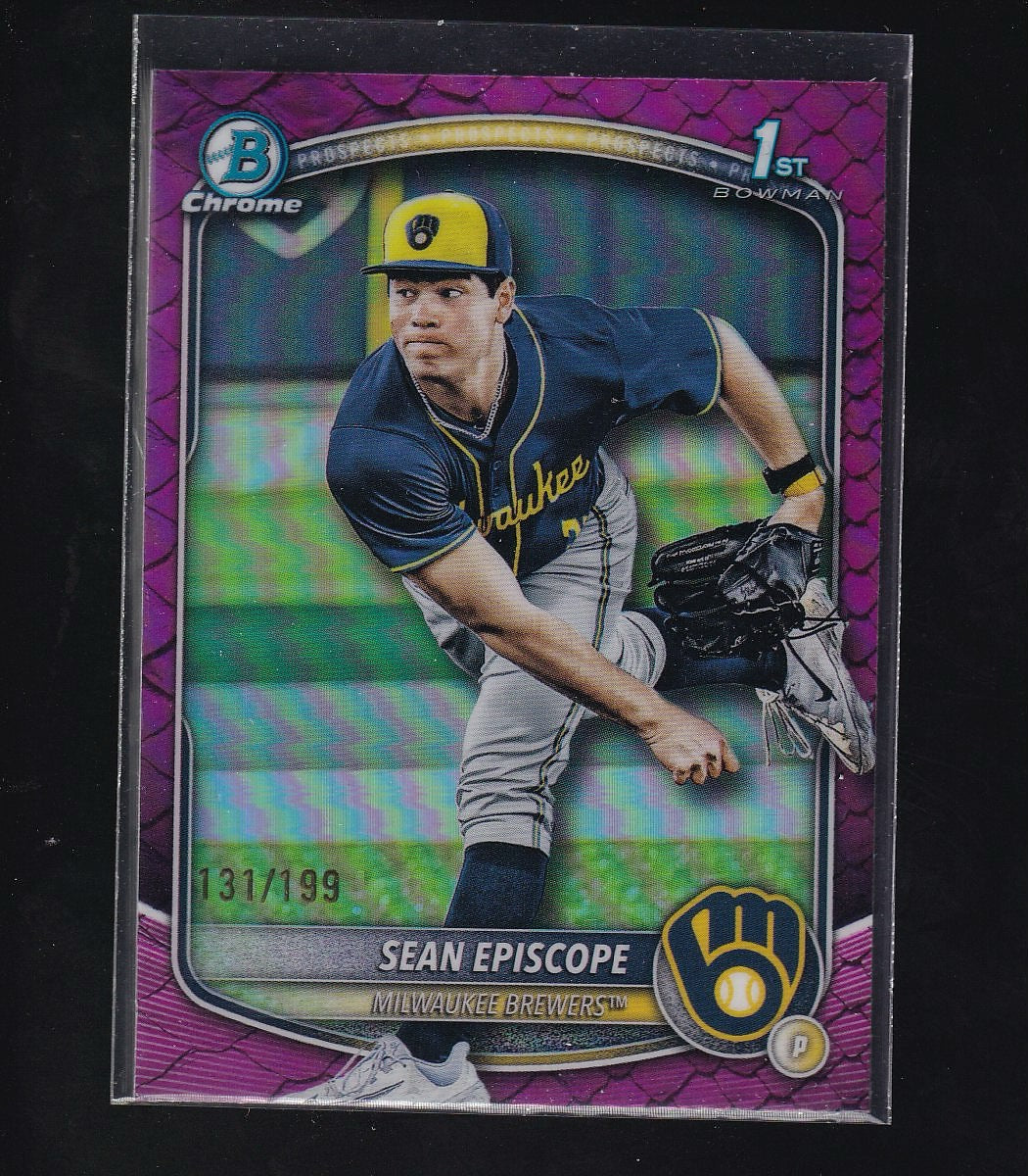 2025 Bowman Draft #BDC-149 Sean Episcope Chrome Fuchsia Reptilian #/199