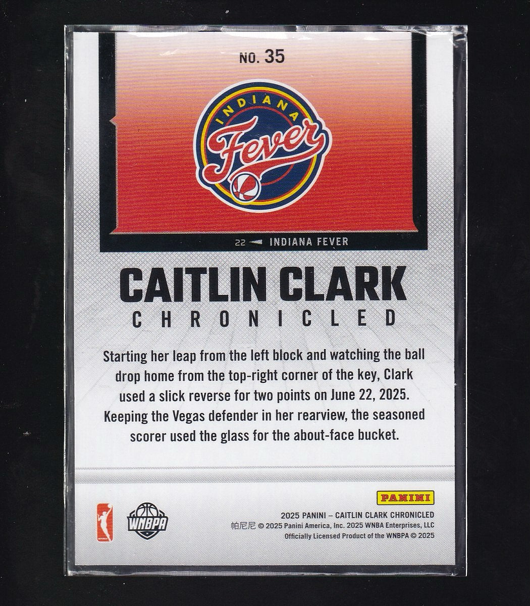 2025 Panini Caitlin Clark Chronicled #35 Caitlin Clark Holo