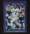 2024 Topps Chrome #70 Jazz Chisholm Jr. Purple Speckle Refractors #/299