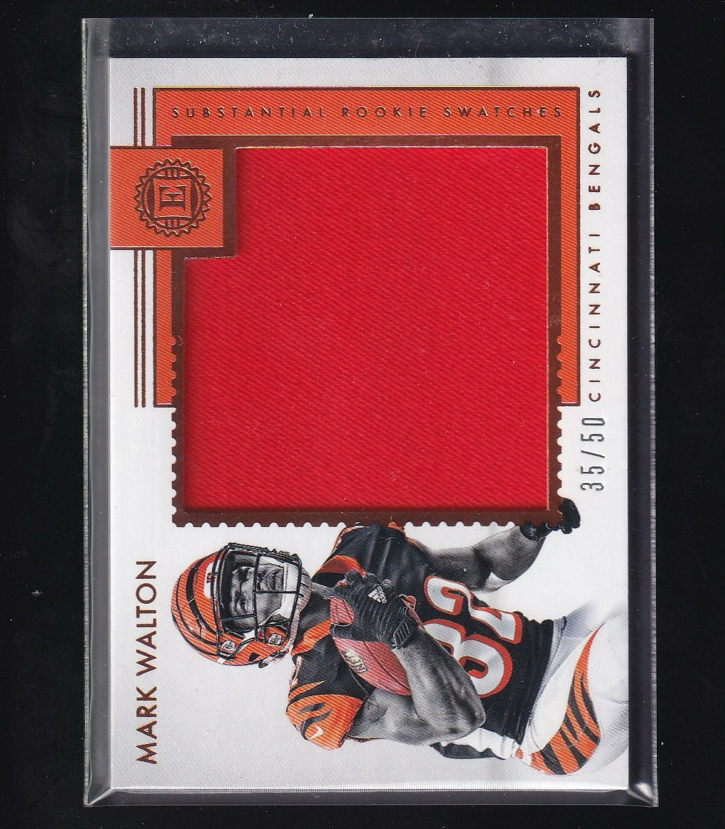 2018 Panini Encased #SRS-WA Mark Walton Substantial Rookie Swatches #/50