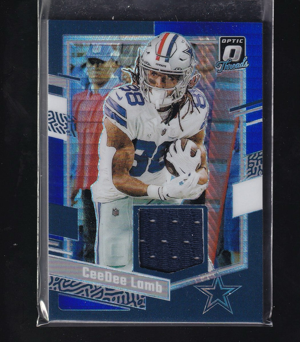 2023 Donruss Optic #DT-CDL CeeDee Lamb Donruss Threads Blue Hyper