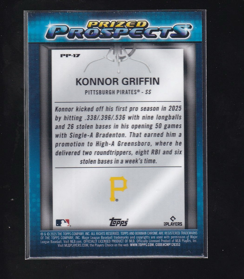 2025 Bowman Draft #PP-17 Konnor Griffin Prized Prospects Mojo Refractor