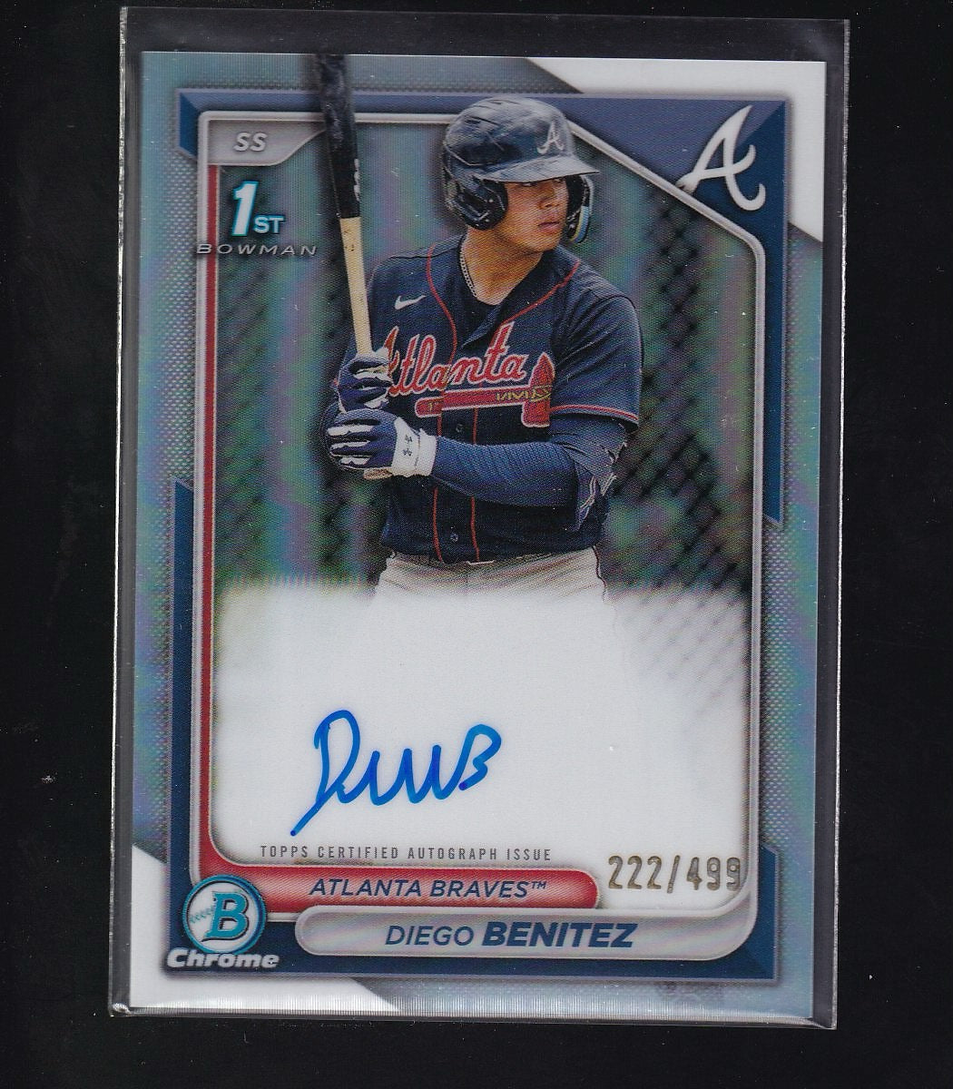 2024 Bowman #CPA-DB Diego Benitez Chrome Prospect Autographs Refractors #/499