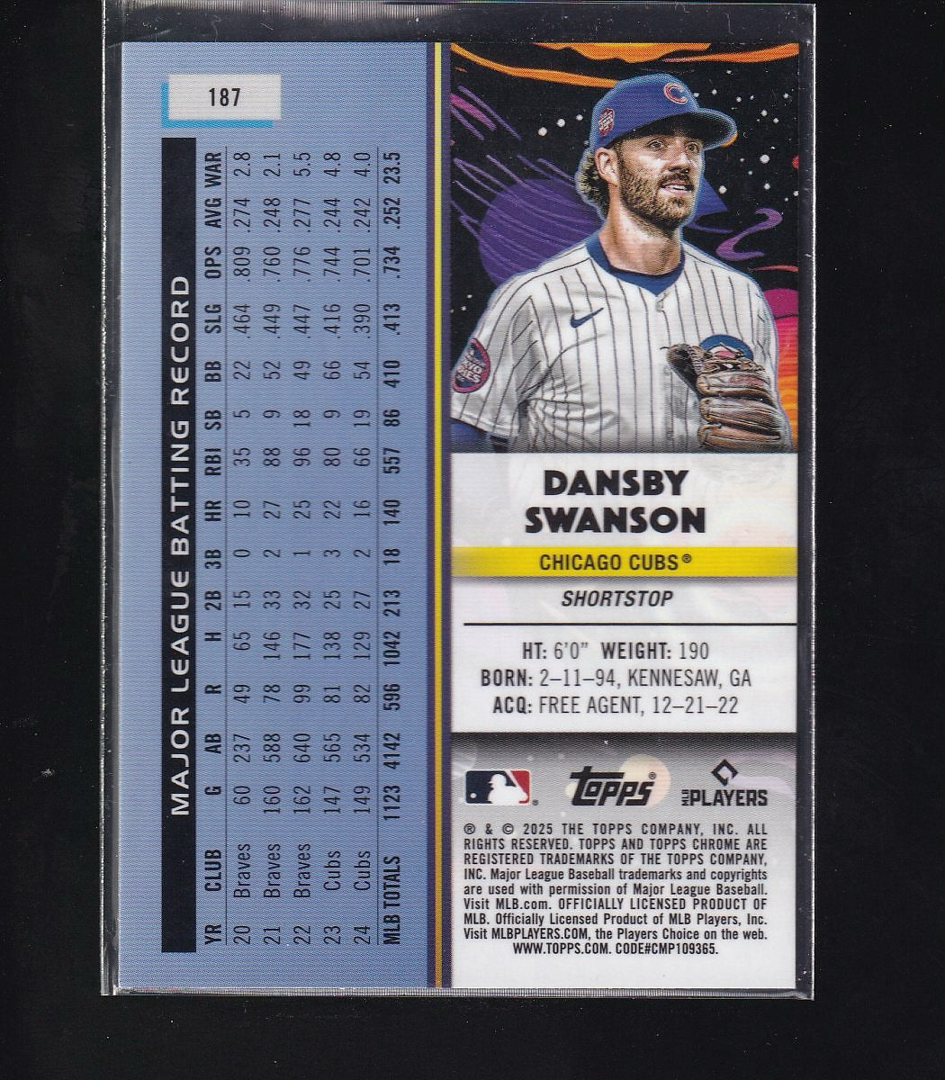 2025 Topps Chrome Cosmic #187 Dansby Swanson