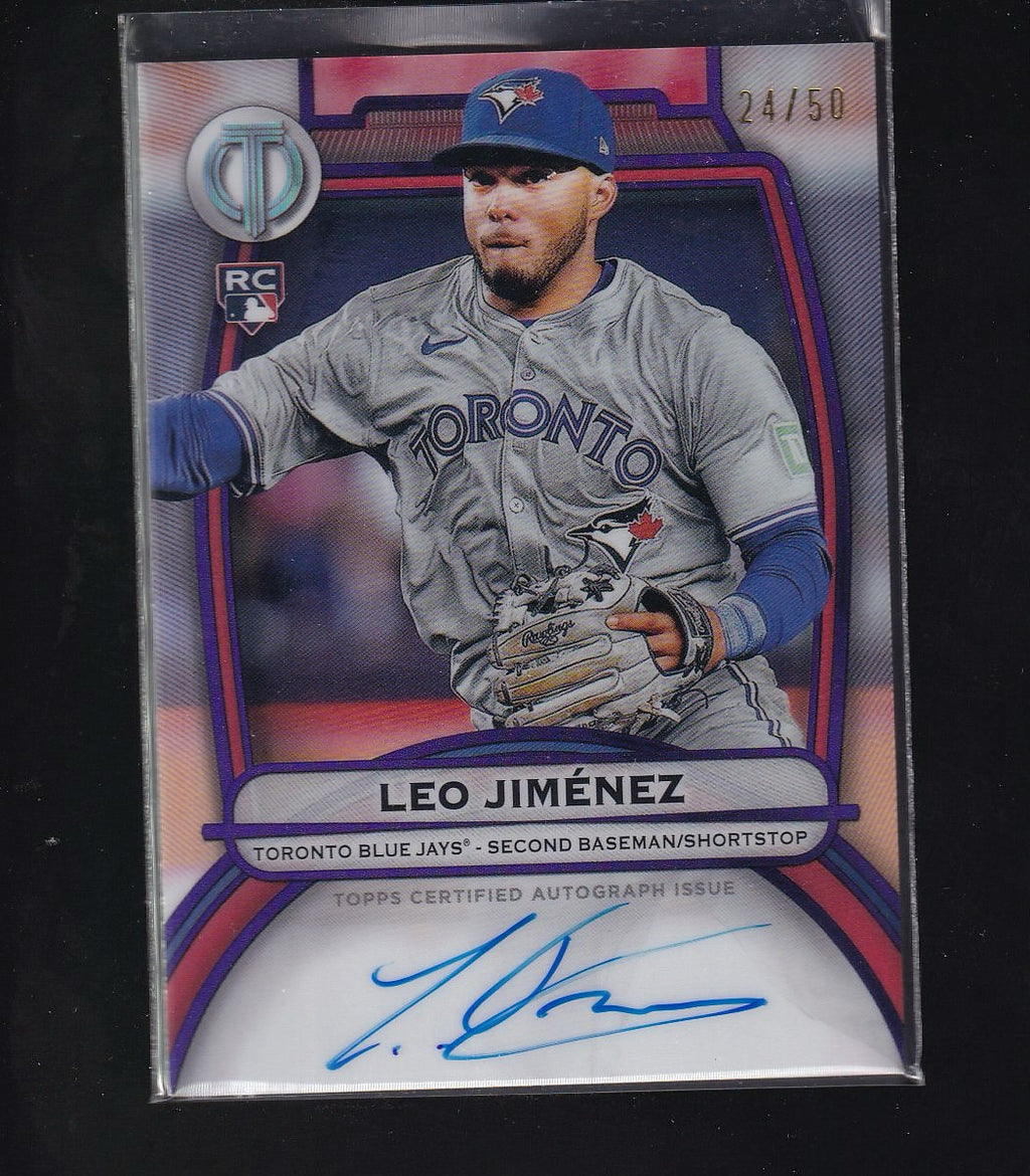 2025 Topps Tribute #TA-LJ Leo Jiménez Tribute Autographs Purple #/50
