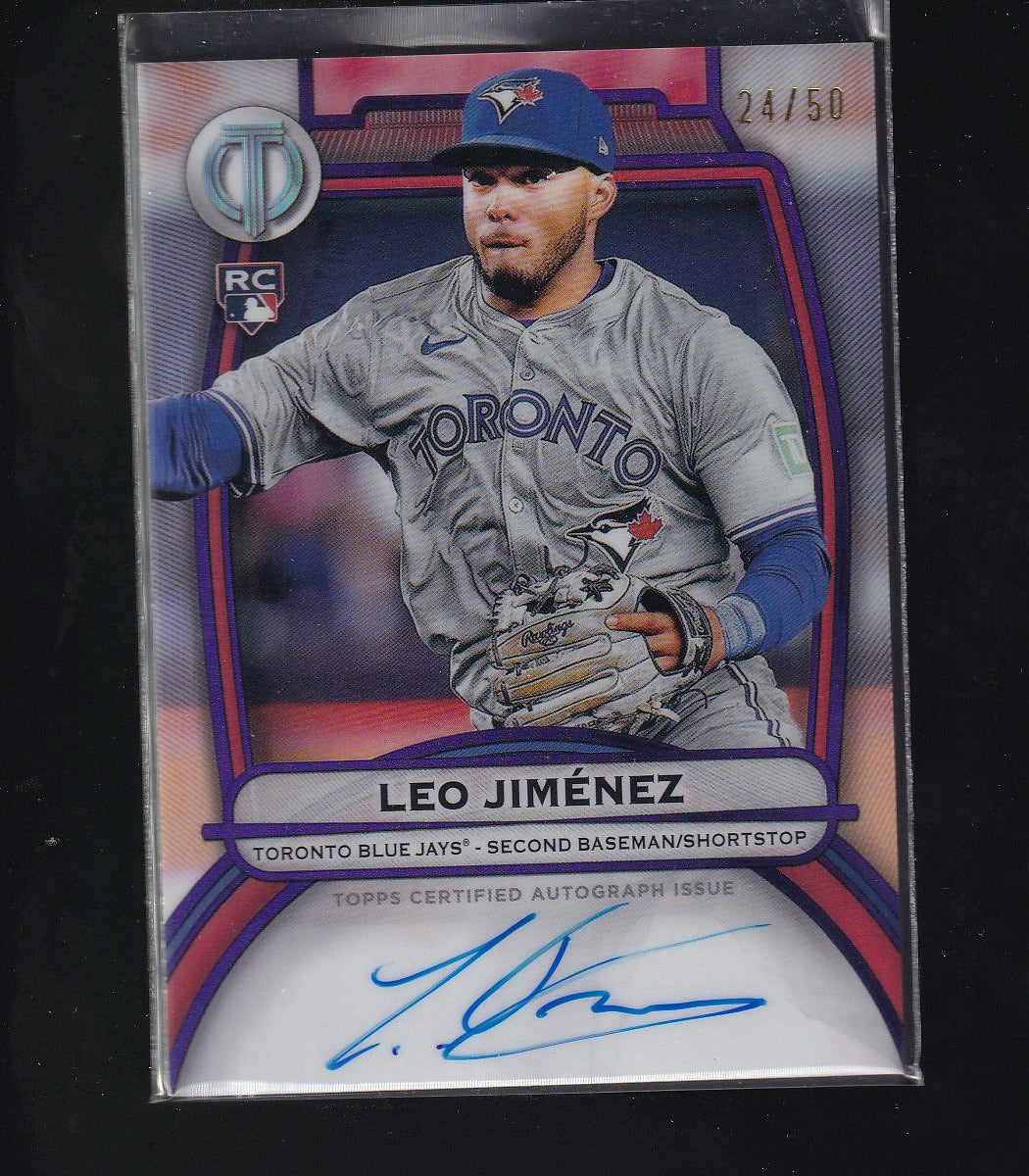 2025 Topps Tribute #TA-LJ Leo Jiménez Tribute Autographs Purple #/50
