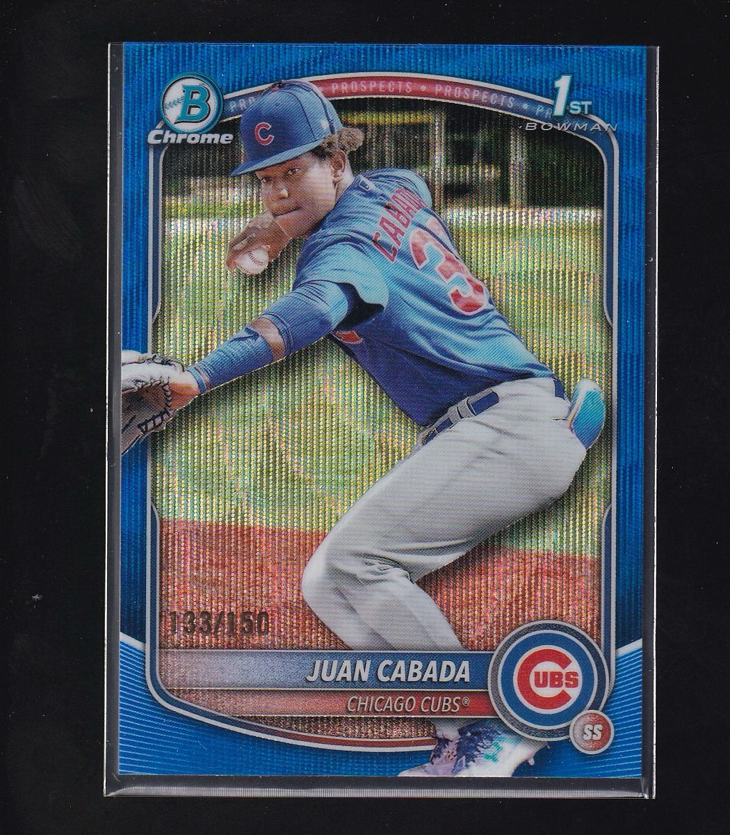 2025 Bowman Chrome #BCP-207 Juan Cabada Prospects Blue Wave #/150