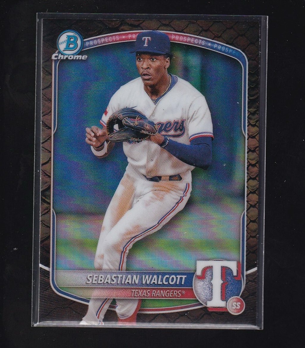 2025 Bowman #BCP-133 Sebastian Walcott Chrome Prospects Reptilian Refractor