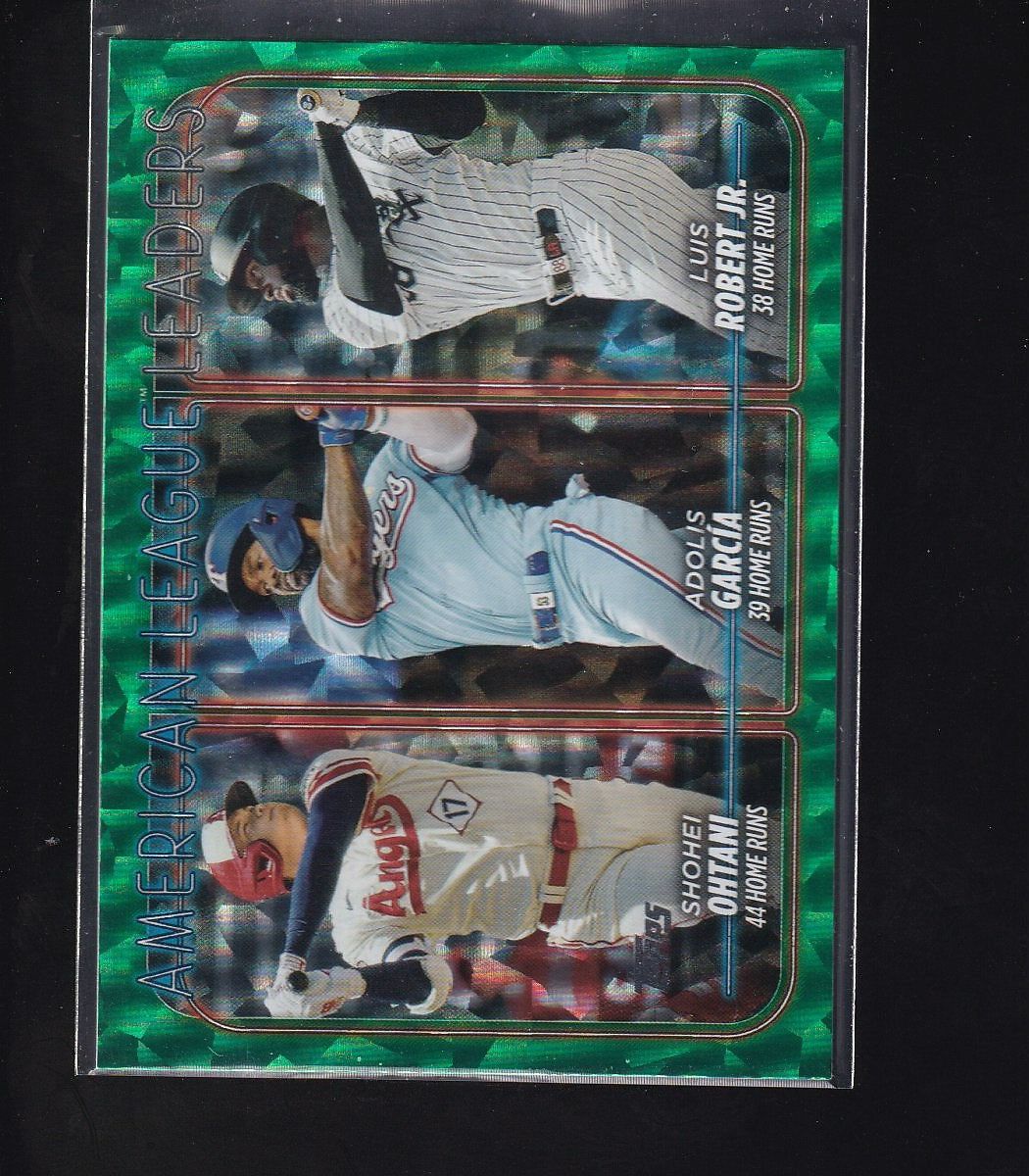 2024 Topps #179 Ohtani / García / Robert Jr. Green Crackle #/499