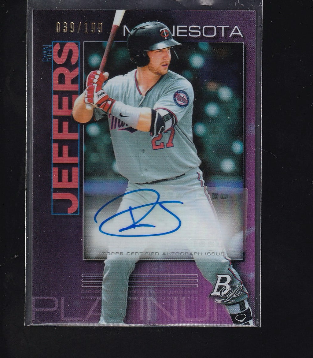 2020 Bowman Platinum #TOP-56 Ryan Jeffers Top Prospect Autographs Purple #/199