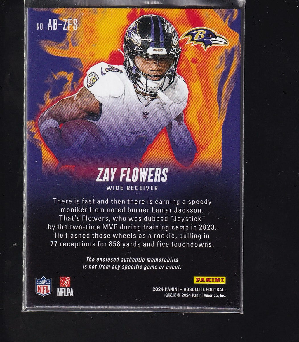 2024 Panini Absolute #AB-ZFS Zay Flowers Absolute Burners