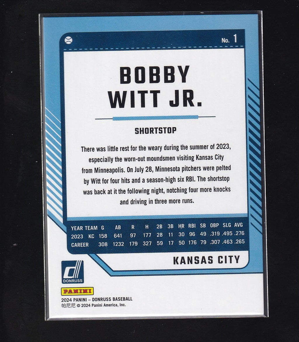 2024 Donruss #1 Bobby Witt Jr. Orange Laser #/299